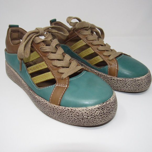 L'artiste | Shoes | Lartiste Spring Step Teal Leather Perforated Lace ...